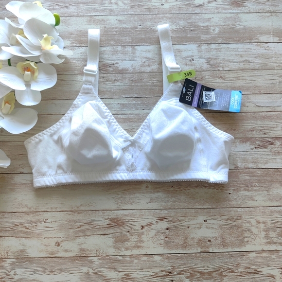 Bali Intimates & Sleepwear Bali White Cool Comfort Unlined Wirefree Bra Bralette Size 34b